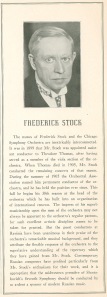 Frederick Stock's program book biography for the August 22, 1942, concert