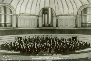 During the U.S. involvement in World War II (1941–1945), the forty-eight-star flag was a permanent fixture on the Orchestra Hall stage. 
