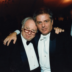 Isaac Stern and music director designate Daniel Barenboim after the Centennial Gala concert on October 6, 1990